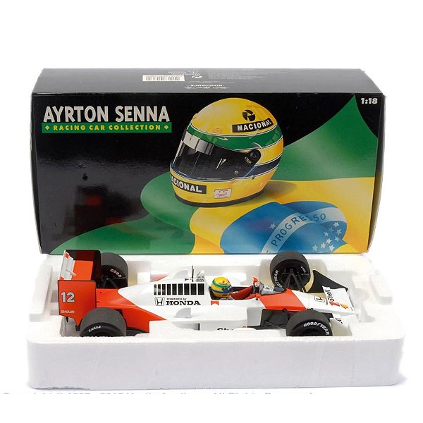 Miniatura Ayrton Senna Formula 1 Mclaren Mp4/4 1/18 - Lang