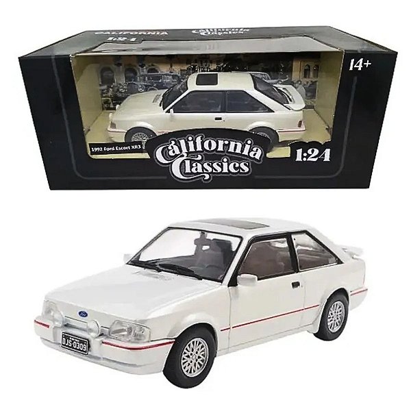 Miniatura carro Ford Escort XR3 1992 Branco - 1/24