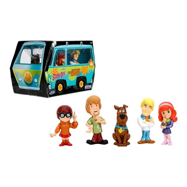 Conjunto Bonecos Scooby-Doo Mystery machine die-cast