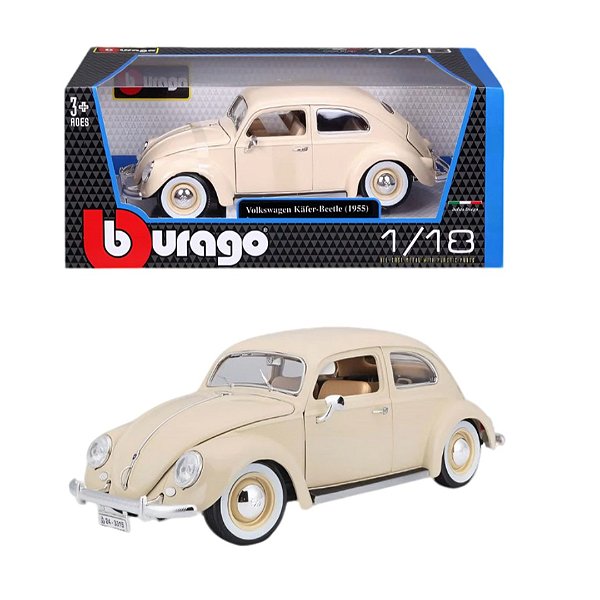 Miniatura carro Volkswagen Fusca 1955 1/18 - bege