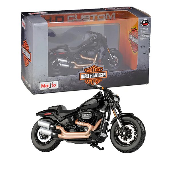 Miniatura Moto Harley-davidson Fat Bob 114 preta - 1/18