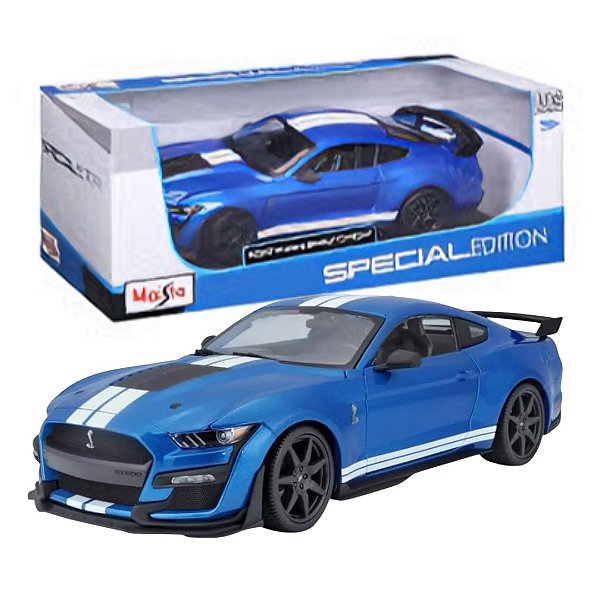 Miniatura carro Mustang Shelby GT500 2020 azul - 1/18