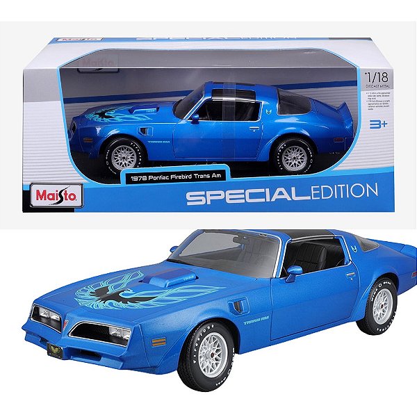 Miniatura carro Pontiac Firebrid Trans-Am 1978 azul - 1/18