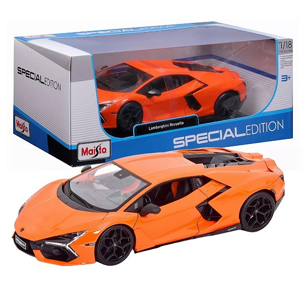 Miniatura Carro Lamborghini Revuelto 1/18 laranja - Maisto