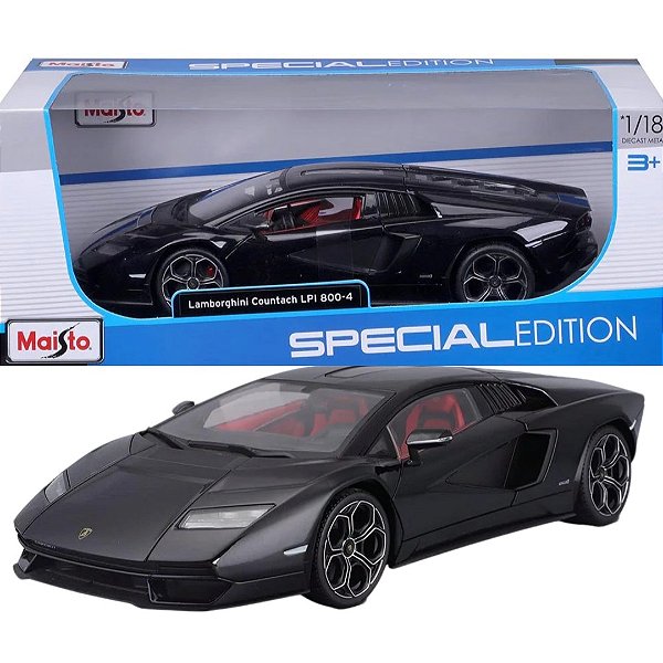 Miniatura Carro Lamborghini Countach LPI800-4 1/18 - preto