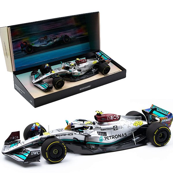 Miniatura Formula 1 L.Hamilton Mercedes F1 W13 Miami GP 1/18