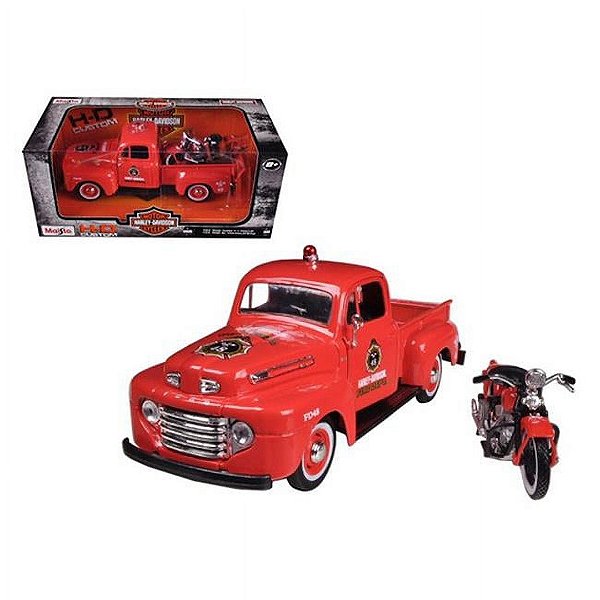 Miniatura Carro Ford F-1 Pickup Harley Fire Dept. - Maisto