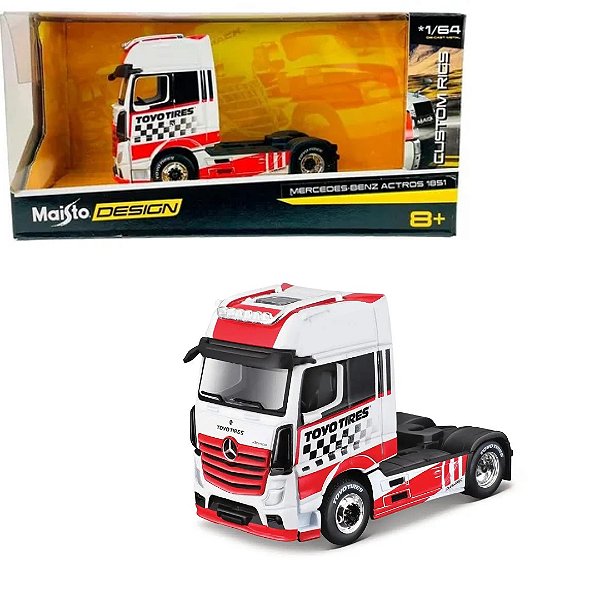Miniatura Caminhão Mercedes Actros 1851 branco - 1/64