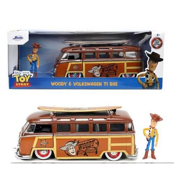 Miniatura carro Volkswagen Kombi Toy Story com Woody 1/24