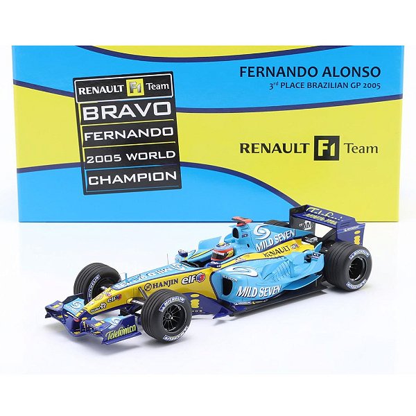 Miniatura Formula 1 F.Alonso Renault R25 3º Brasil GP 1/18