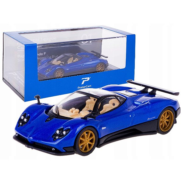 Miniatura Pagani Zonda F azul - Postercars - 1/64
