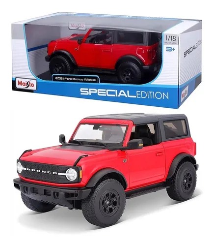 Miniatura carro Ford Bronco WildTrack 2DR vermelho 1/18