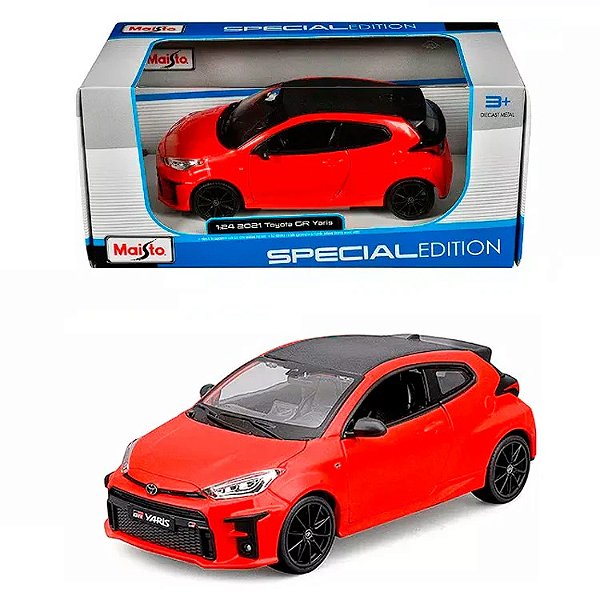 Miniatura carro Toyota GR Yaris vermelho 1/24