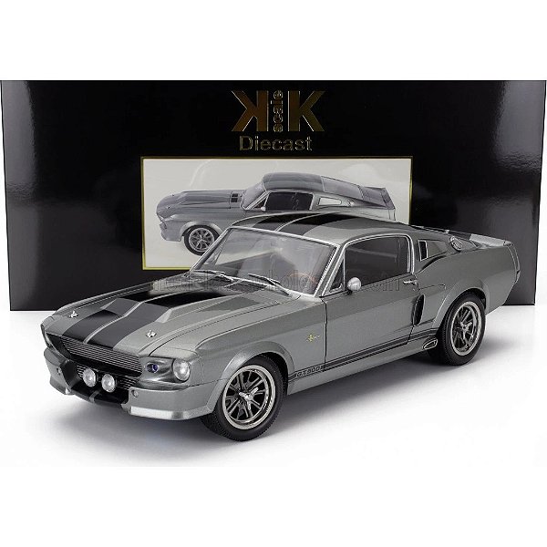 Miniatura carro Ford Mustang Shelby GT500 Eleanor cinza 1/12