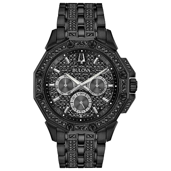 Relogio Bulova Men's Crystal Octava Chronograph Quartz Preto