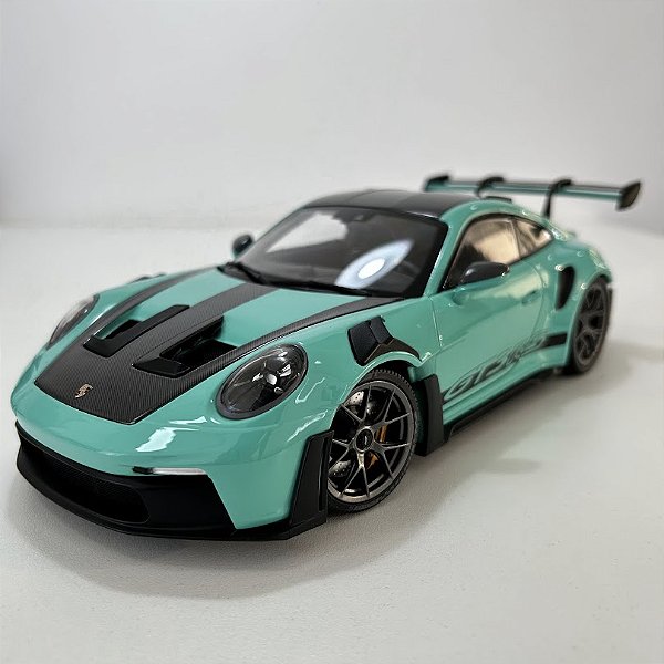 Miniatura carro Porsche 911 GT3 RS 2024 turquesa 1/18