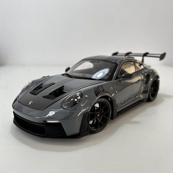 Miniatura carro Porsche 911 GT3 RS 2024 cinza 1/18