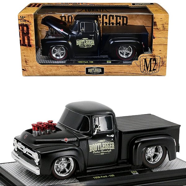 Miniatura carro Ford F100 Pick Up ​​1956 preto 1/24