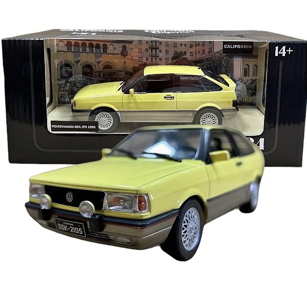Miniatura carro Volkswagen Gol GTI 1993 Amarelo 1/24