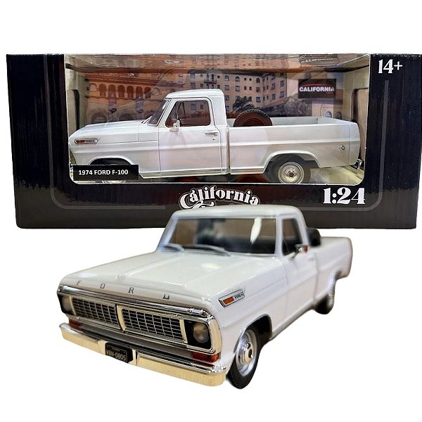 Miniatura carro Ford F-100 1974 Branco 1/24