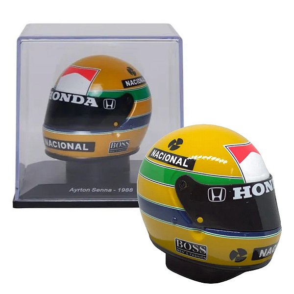 Mini Capacete Formula 1 1988 Ayrton Senna - Escala 1:5