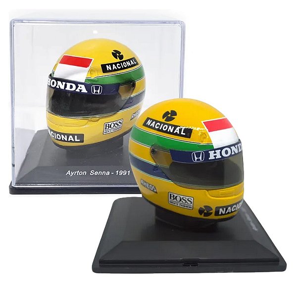 Mini Capacete Formula 1 1991 Ayrton Senna - Escala 1:5