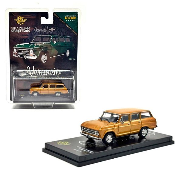 Miniatura carro Chevrolet Veraneio Standart marrom 1978 1/64