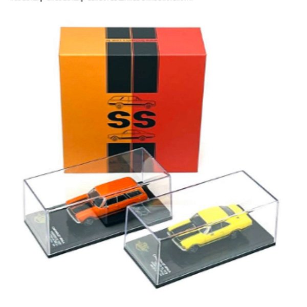 Conjunto Miniatura Carros Chevrolet Opala e Caravan SS 1/64