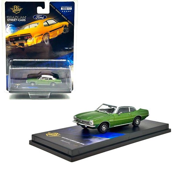 Miniatura carro Ford Maverick Super Luxo verde 1974 1/64