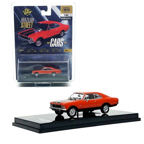 Miniatura carro Chevrolet Opala coupe SS laranja 1976 1/64