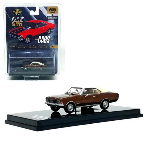 Miniatura carro Chevrolet Opala Coupe Luxo marrom 1977 -1/64