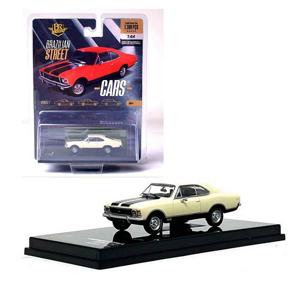 Miniatura carro Chevrolet Opala coupe SS bege 1977 1/64