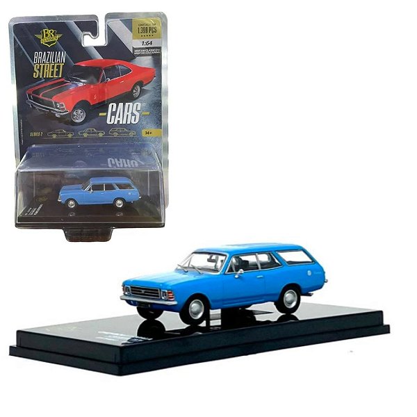 Miniatura carro Chevrolet Caravan azul 1976 - 1/64