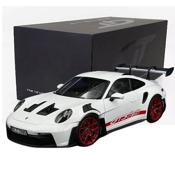MIniatura Porsche 911 (992) GT3 RS 2022 Carrera branco 1:12
