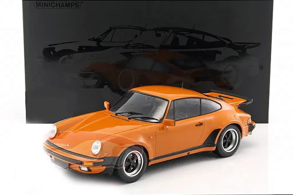 Miniatura carro Porsche 911 (930) Turbo 1977 laranja 1/12