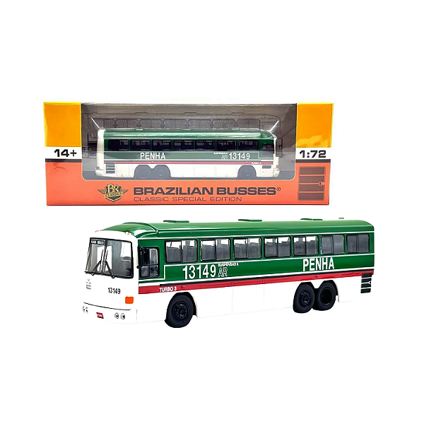 Miniatura Ônibus Tribus II Penha Series 6 1:72 BR Classics Verde-Escuro