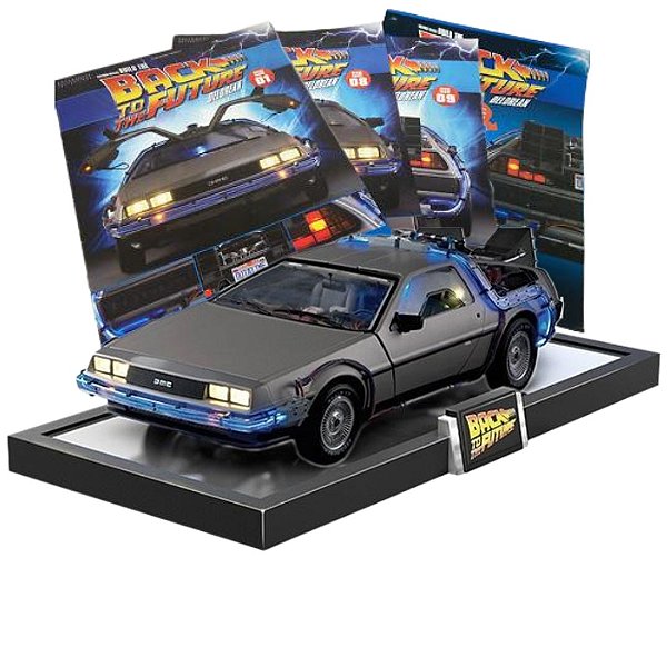 Miniatura Delorian Time Machine De volta para o Futuro com luz 1/8