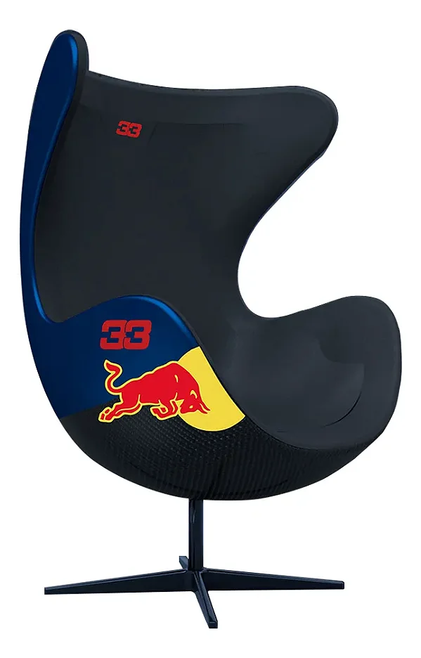 Cadeira/Poltrona Egg F1 - RED BULL - Preta/Azul