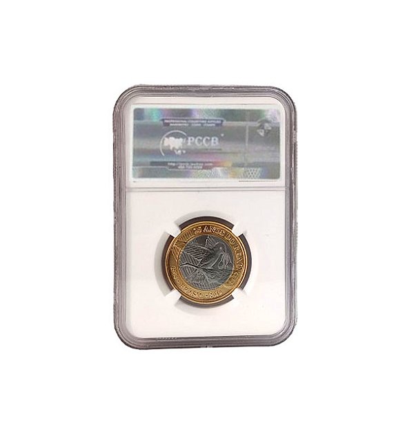 Moeda Beija Flor - 1 Real 2019 - Rara já com case - COIN SLAB