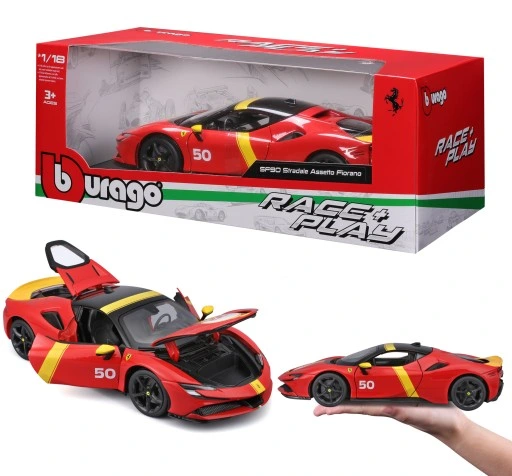 Miniatura carro Ferrari SF90 Stradale Custom vermelha 1/18