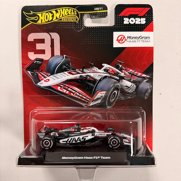 Miniatura Hot Wheels Premium F1 2025 - #31 HAAS - Edição Especial - lançamento