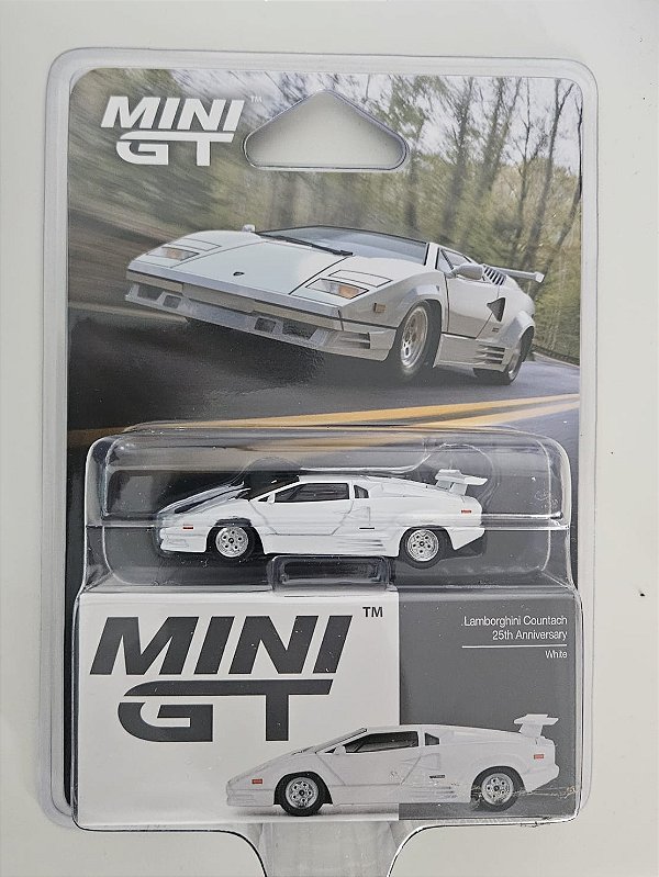 Lamborghini Countach 25th anniversary 1/64 MINI GT - White-Branca