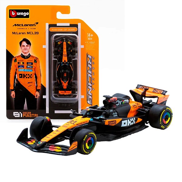 Miniatura F1 McLaren MCL39 81 Oscar Piastri 1/64 - Bburago