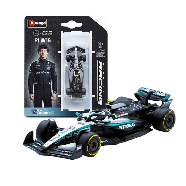 Miniatura F1 Mercedes W16 12 Kimi Antonelli 1/64 - Bburago