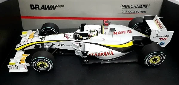 Miniatura F1 Brawn Bgp001 Jenson Button GP BRASIL 1/18 Minichamps - SEMINOVA