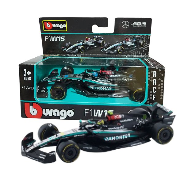 Miniatura Mercedes-AMG F1 W15 #44 e #63 Bburago 1/43