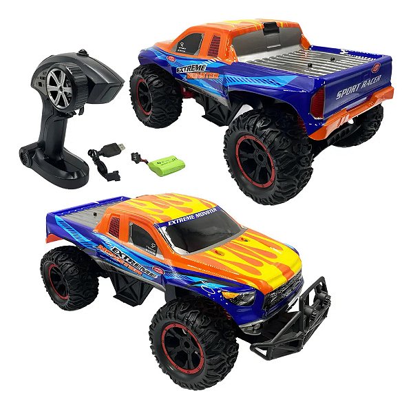 Carro Controle Remoto Corrida Extreme Monster 1:8 25km/h