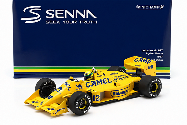 Miniatura Lotus 99T Ayrton Senna GP Mônaco 1987 1/12