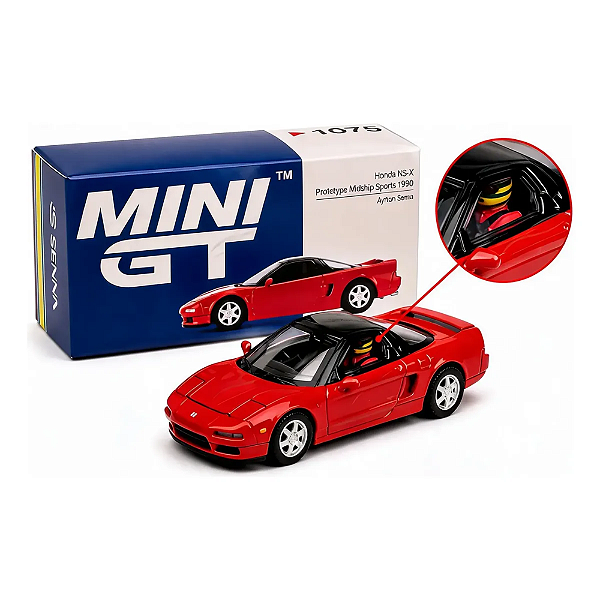 Miniatura Mini GT Honda NS-X 1989 Ayrton Senna 1075 1/64
