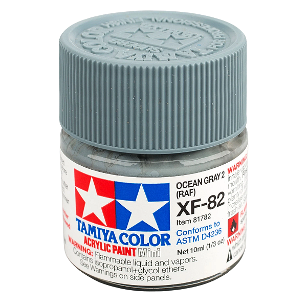 Tinta Acrílica Mini Tamiya Ocean Gray XF-82 – 10 ml